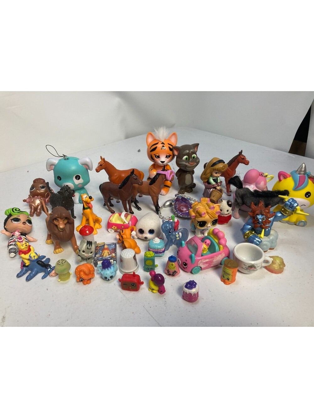 Huge Lot of 40+ Small Girls Toys Shopkins Disney Horses Cat Unicorn LOL Surprise